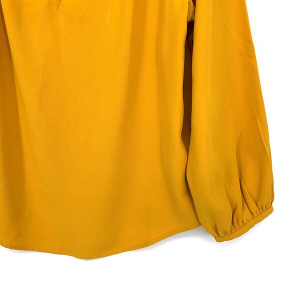 J.Crew Drapey Ruffleneck Top In 365 Crepe Womens Sz Medium Goldenrod Yellow NEW - Picture 4 of 7